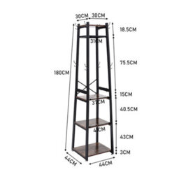 Darphe 3 Tiers Industrial Clothing Racks Floor Standing Clothes Rail Dispaly Shelves - thumbnail 7