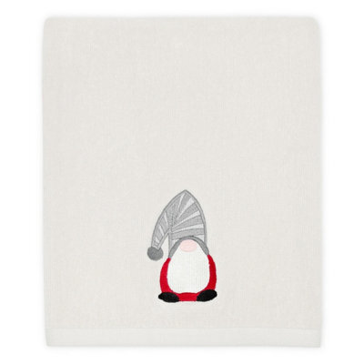Allure Bath Fashions Gonk Christmas Hand Towel - 100% Cotton Festive Tea Towels (Grey) - image 1