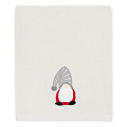 Allure Bath Fashions Gonk Christmas Hand Towel - 100% Cotton Festive Tea Towels (Grey) - thumbnail 1