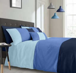 Velosso Blue Lexie Duvet Cover And Pillowcase Set King