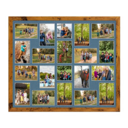 AK Frames 80X70Cm Rustic Oak Modern Multi Photo Frame With Pompadour Mount - Holds 20 Apertures (18X) 6X4, (2X) 4X4 Photos - thumbnail 1