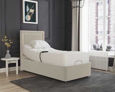 Hampton Electric Adjustable Bed Set Fabric Pocket Sprung Mattress - 2Ft6 - Cream - image 1