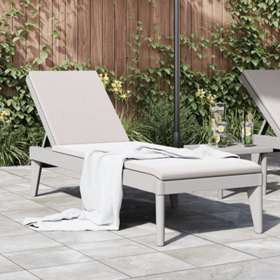 Berkfield Sun Lounger Grey 186X60X29 Cm Pp - image 1