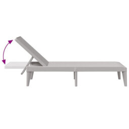 Berkfield Sun Lounger Grey 186X60X29 Cm Pp - thumbnail 7