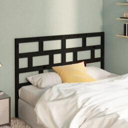 Berkfield Bed Headboard Black 156X4X100 Cm Solid Wood Pine - thumbnail 1