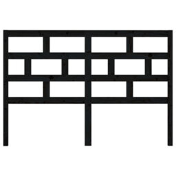 Berkfield Bed Headboard Black 156X4X100 Cm Solid Wood Pine - thumbnail 4
