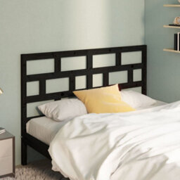 Berkfield Bed Headboard Black 156X4X100 Cm Solid Wood Pine - thumbnail 3