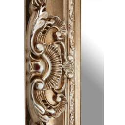 Orsina Stately Design Champagne Finish Square Ornate Wall Mirror, Elegant Slim Mirror, Versatile Hallway Mirror - thumbnail 4