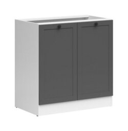 Impact Furniture 800mm Kitchen Base Unit Cabinet 2 Door 80Cm Cupboard Shaker Dark Grey Storage Junona - thumbnail 3