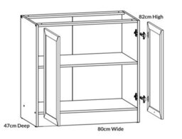 Impact Furniture 800mm Kitchen Base Unit Cabinet 2 Door 80Cm Cupboard Shaker Dark Grey Storage Junona - thumbnail 7