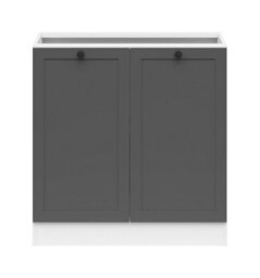 Impact Furniture 800mm Kitchen Base Unit Cabinet 2 Door 80Cm Cupboard Shaker Dark Grey Storage Junona - thumbnail 4