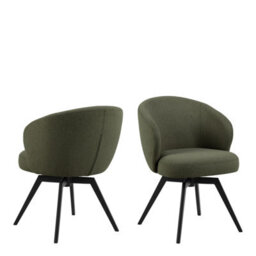 Furniture To Go Darlene Dining Chair With Armrest And Swivel Function In Green - thumbnail 1