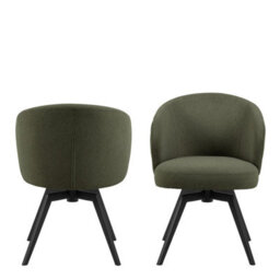 Furniture To Go Darlene Dining Chair With Armrest And Swivel Function In Green - thumbnail 2