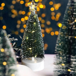 Amorly 3Pack Mini Artificial Tabletop Christmas Tree With Led Lights, Green Small Xmas Tree For Christmas Party & Home Decor - thumbnail 6