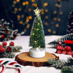 Amorly 3Pack Mini Artificial Tabletop Christmas Tree With Led Lights, Green Small Xmas Tree For Christmas Party & Home Decor - thumbnail 3