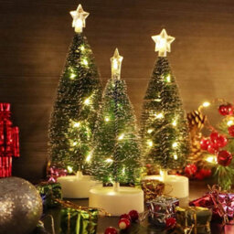 Amorly 3Pack Mini Artificial Tabletop Christmas Tree With Led Lights, Green Small Xmas Tree For Christmas Party & Home Decor - thumbnail 8