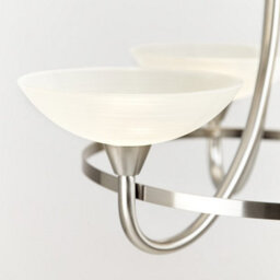 Luminosa Lighting Luminosa Cagney 3 Light Semi Flush Multi Arm Ceiling Light Satin Chrome, White Painted Glass With Faint Line Pattern, G9 - thumbnail 2