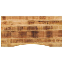 Berkfield Desk Top With Curve 110X50X2.5 Cm Solid Wood Rough Mango - thumbnail 1