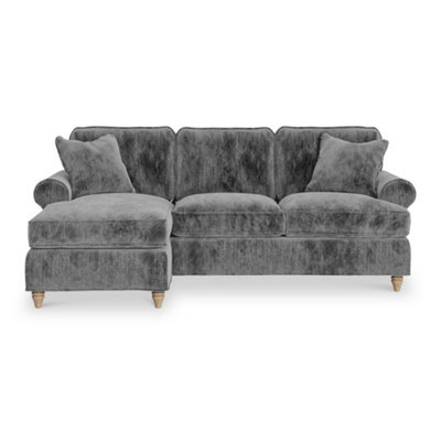Alfie Charcoal Grey Left Hand Chaise Sofa For Living Room - Fully Assembled By Roseland Furniture - image 1