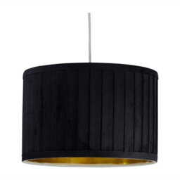 First Choice Lighting Sundance - Black Velvet Pleated 30Cm Lamp Shade With Gold Inner - thumbnail 8