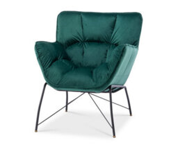 Velvet Emerald Green Eliana Accent Chair - thumbnail 4