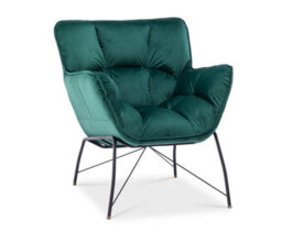 Velvet Emerald Green Eliana Accent Chair - thumbnail 5