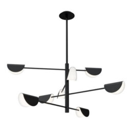 Luminosa Lighting Luminosa Mollis Modern Multi Arm Pendant Ceiling Light Black, Acrylic Shade - thumbnail 1