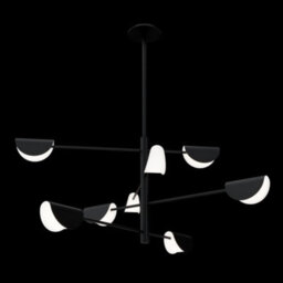 Luminosa Lighting Luminosa Mollis Modern Multi Arm Pendant Ceiling Light Black, Acrylic Shade - thumbnail 2