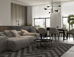 Luminosa Lighting Luminosa Mollis Modern Multi Arm Pendant Ceiling Light Black, Acrylic Shade - thumbnail 3