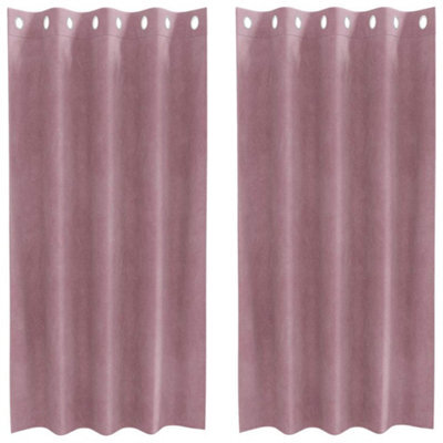 Berkfield Modern Blackout Curtains With Eyelets 2 Pcs Dark Pink Velvet