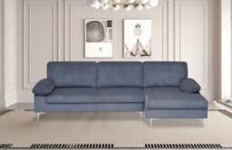 Eco Living Ravenna Jumbo Cord Sectional Corner Right Hand Facing Sofa In Grey - thumbnail 2