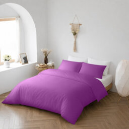 Bedlooms Purple Cotton Duvet Cover Set, Breathable & Anti-Allergic Bedding Pack, Double 200X200Cm - thumbnail 7