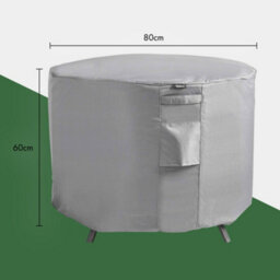 Vonhaus Round Firepit Cover - Waterproof Outdoor Cover For Garden Firepit, Heavy Duty Grey Polyester W/ Drawstring, 92 X 80Cm - thumbnail 2