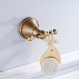 1 Towel Hook, Brass Cloth Hook For Coats And Clothes, For Kitchen, Bathroom And Bedroom Bathroom Accessories - thumbnail 3