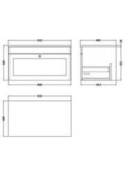 Balterley Swynnerton Traditional 1 Drawer Wall Hung Vanity Unit With Marble Top, Satin Green, 800mm - thumbnail 5