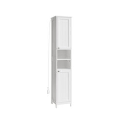Songmics Tall Bathroom Cabinet With Lights, Slim Bathroom Storage Cabinet, Freestanding Narrow Storage Unit, Modern, Cloud White - thumbnail 7