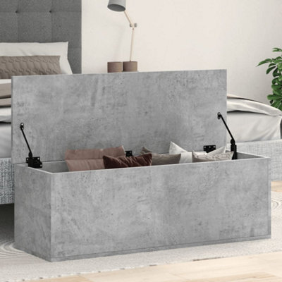 Berkfield Storage Box Concrete Grey 102X35X35 Cm Engineered Wood - image 1