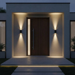 Ultra Beam Lighting Ultrabeam Round Black 6 Watt Led Up And Down Outdoor Led Wall Light - 3000K Warm White - 130mm High - thumbnail 3