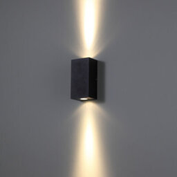 Ultra Beam Lighting Ultrabeam Round Black 6 Watt Led Up And Down Outdoor Led Wall Light - 3000K Warm White - 130mm High - thumbnail 2