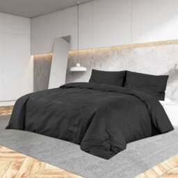Walplus Duvet Cover Set Black 220X240 Cm Cotton