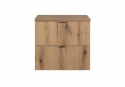 Impact Furniture Bathroom Vanity Unit With Basin 600mm Worktop Wall Cabinet Oak Storage Narrow Slim Drawers Nova - thumbnail 4
