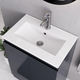 Belofay 500mm Bathroom Vanity Unit With Basin, White Ceramic Bathroom Sink With Trap And Waste, No Tap Included(Denvor Grey) - thumbnail 5