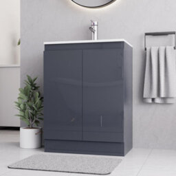 Belofay 500mm Bathroom Vanity Unit With Basin, White Ceramic Bathroom Sink With Trap And Waste, No Tap Included(Denvor Grey) - thumbnail 3