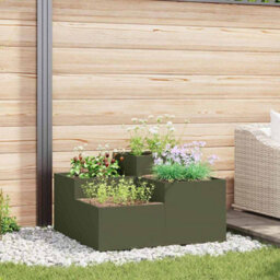 Berkfield Garden Planter Olive Green 80 X 80 X 48 Cm Steel