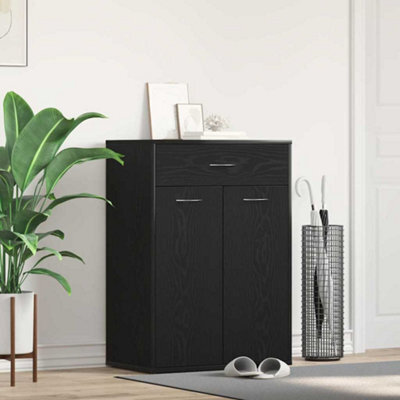 Walplus Shoe Rack With Drawer Black Oak 60 X 35 X 84 Cm Engineered Wood - image 1