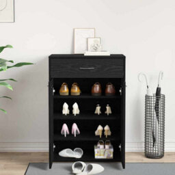 Walplus Shoe Rack With Drawer Black Oak 60 X 35 X 84 Cm Engineered Wood - thumbnail 4