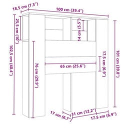 Walplus Engineered Wood Headboard Cabinet With 4 Storage Compartments For Bedroom - thumbnail 6