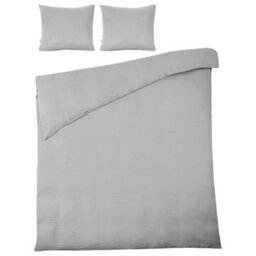 Beliani Duvet Cover Set Sumner 150 X 200 Cm Cotton Muslin Light Grey - thumbnail 4