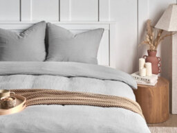 Beliani Duvet Cover Set Sumner 150 X 200 Cm Cotton Muslin Light Grey - thumbnail 2