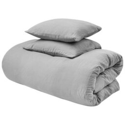 Beliani Duvet Cover Set Sumner 150 X 200 Cm Cotton Muslin Light Grey - thumbnail 5